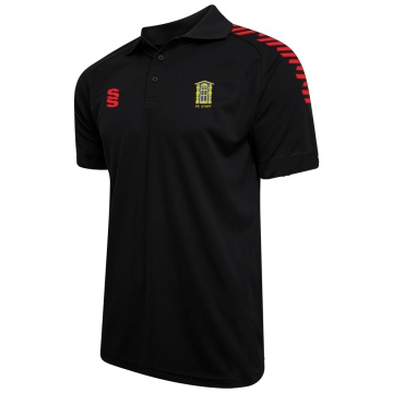 Staff Uniform - Dual Solid Colour Polo - Black/Red - Men's Fit