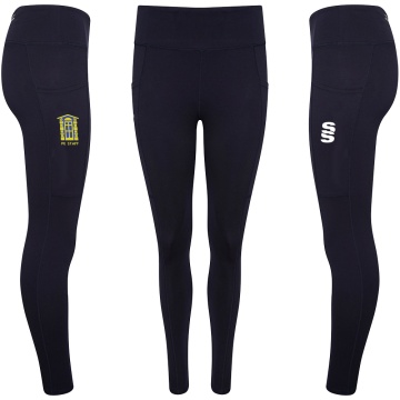 Staff Uniform - Performance Full Length Leggings - Navy/White - Women's Fit