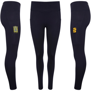 Staff Uniform - Performance Full Length Leggings - Navy/Amber - Women's Fit